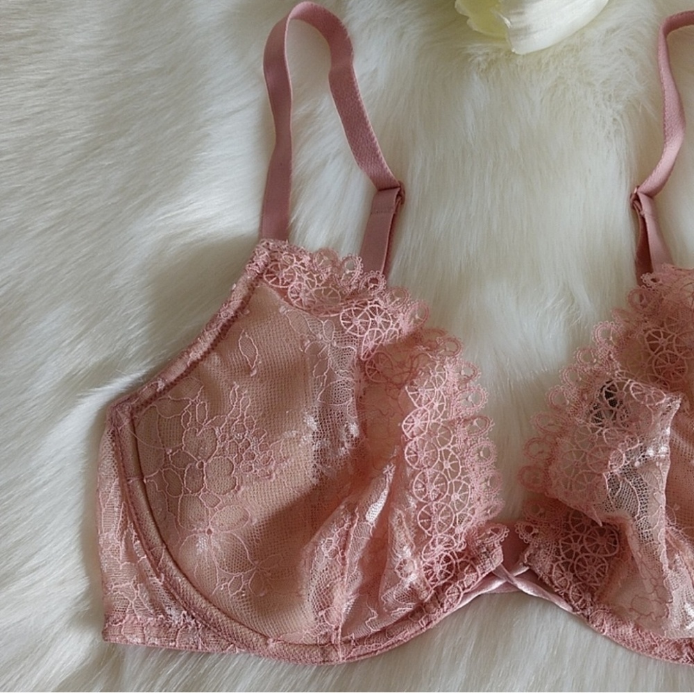 VS VERY SEXY PLUNGE UNLINED LACE BRA 34D - Picture 3 of 8
